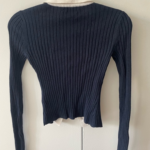 Rag & Bone Navy Colorblock Cardigan - Picture 2 of 4